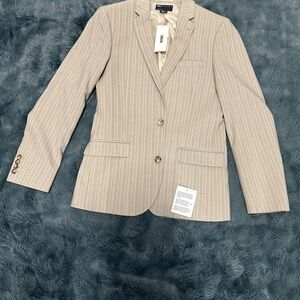 ASOS Cream Pinstripe Tailored Blazer